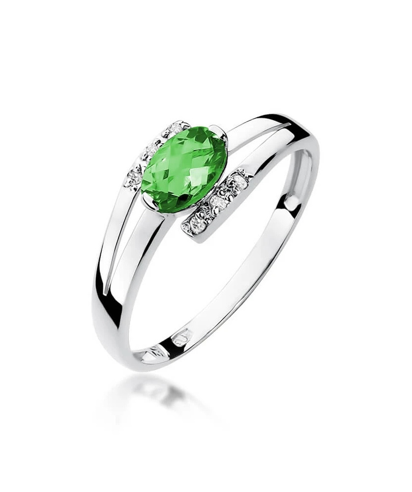 Emerald ring white gold 0.40ct