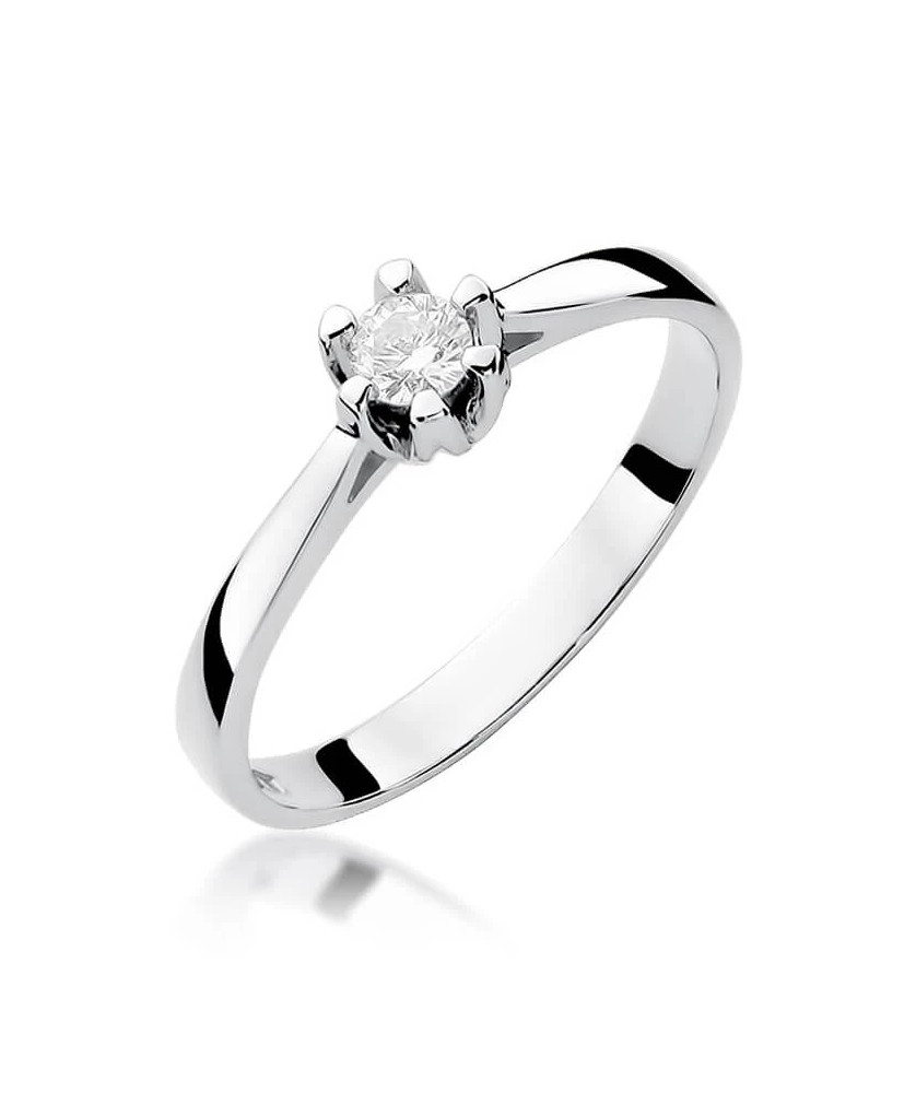 Engagement ring with diamond white gold 0.12ct