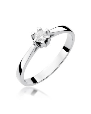 Engagement ring with diamond white gold 0.12ct