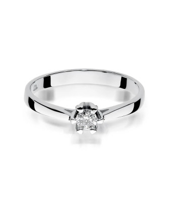 Engagement ring with diamond white gold 0.12ct