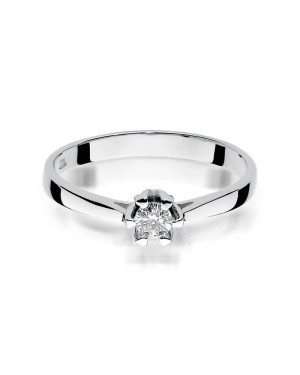 Engagement ring with diamond white gold 0.12ct
