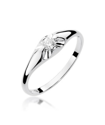 Gold ring with diamond White gold EW-331 0.10ct