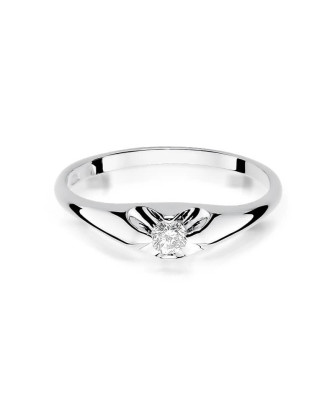 Złoty pierścionek z diamentem Białe złoto EW-331 0,10ct