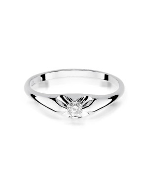 Złoty pierścionek z diamentem Białe złoto EW-331 0,10ct