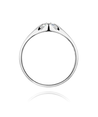 Gold ring with diamond White gold EW-331 0.10ct