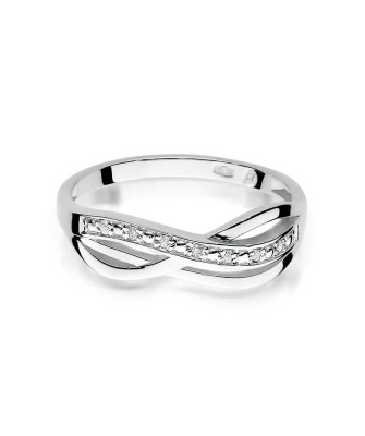 Gold ring with diamond White gold EW-90 0.06ct