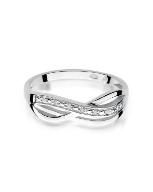 Gold ring with diamond White gold EW-90 0.06ct