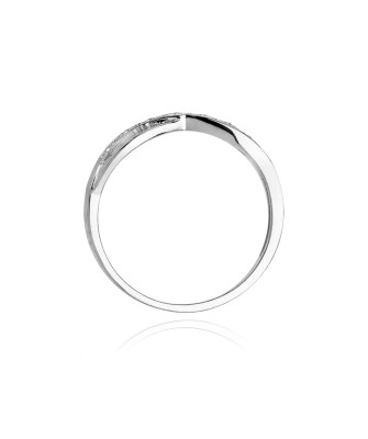 Złoty pierścionek z diamentem Białe złoto EW-90 0,06ct