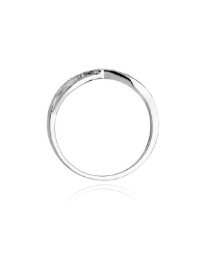 Złoty pierścionek z diamentem Białe złoto EW-90 0,06ct