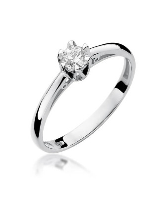 Pierścionek diament białe złoto 0,15ct