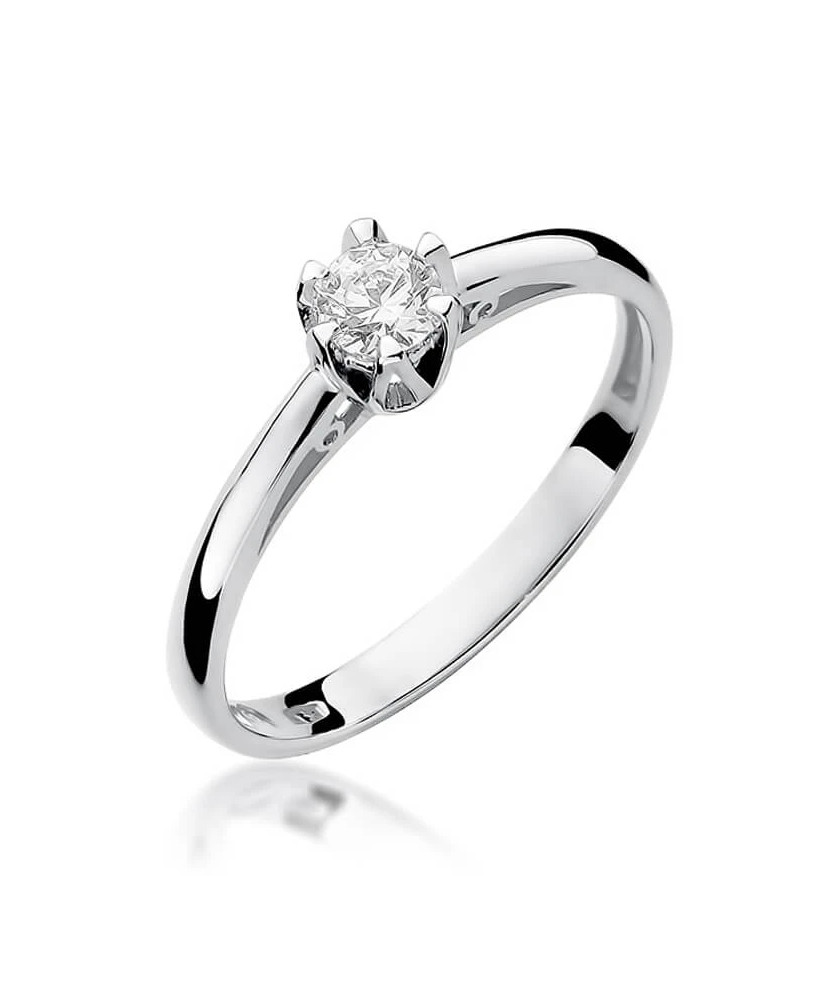 Pierścionek diament białe złoto 0,15ct