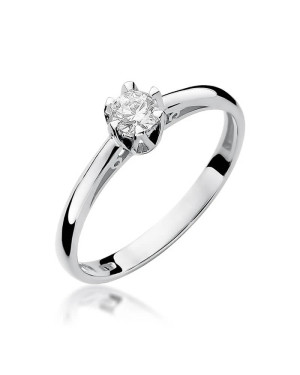 Pierścionek diament białe złoto 0,15ct