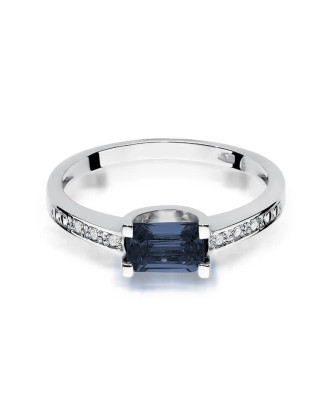 Gold ring with diamond White gold EW-105 sapphire