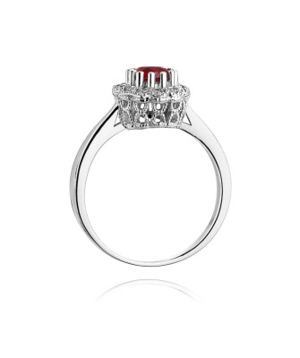 Rubin pierścionek białe złoto 0,60ct