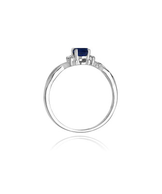 Szafir pierścionek białe złoto 0,70ct