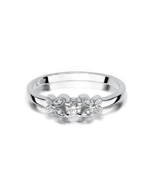 Złoty pierścionek z diamentem białe złoto 0,12ct