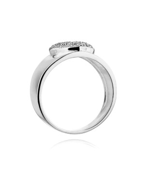 Pierścionek obrączka z diamentami białe złoto 0,26ct