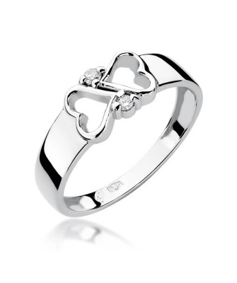 Diamond ring white gold 0.04ct