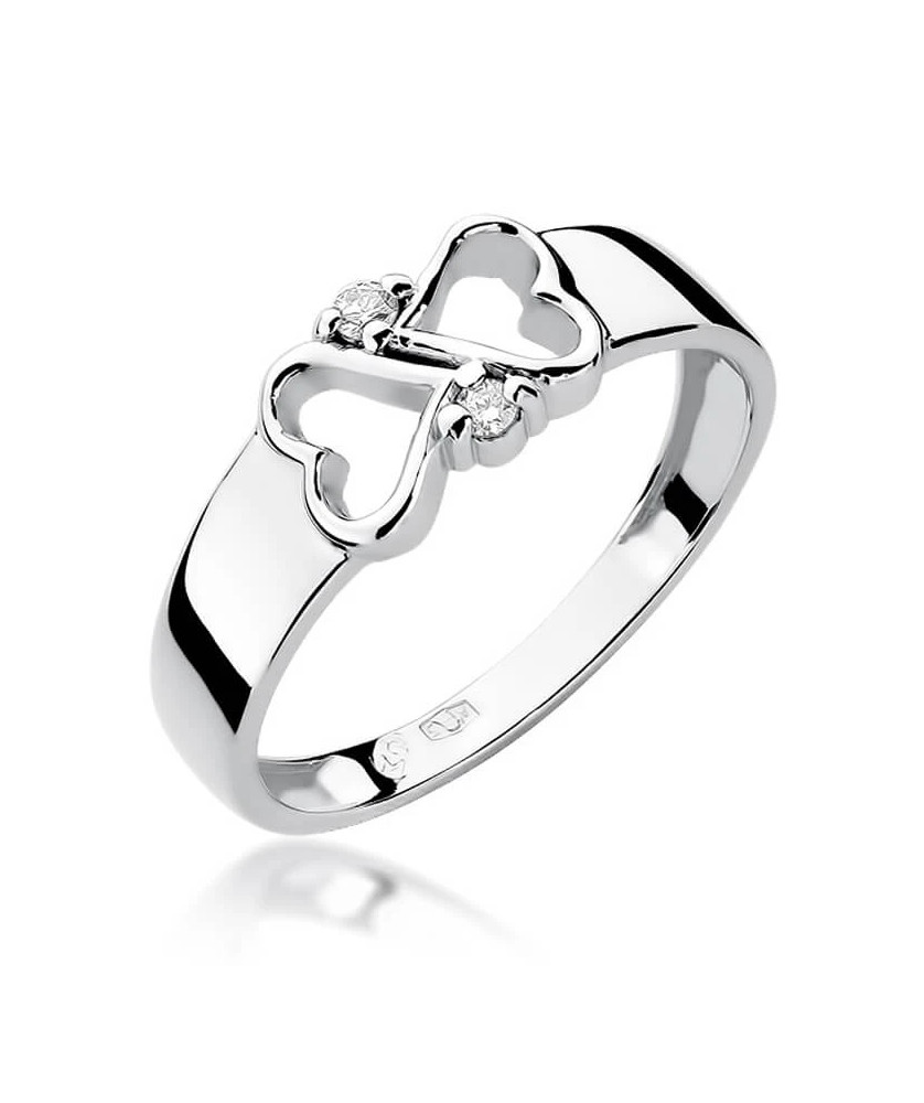 Diamond ring white gold 0.04ct