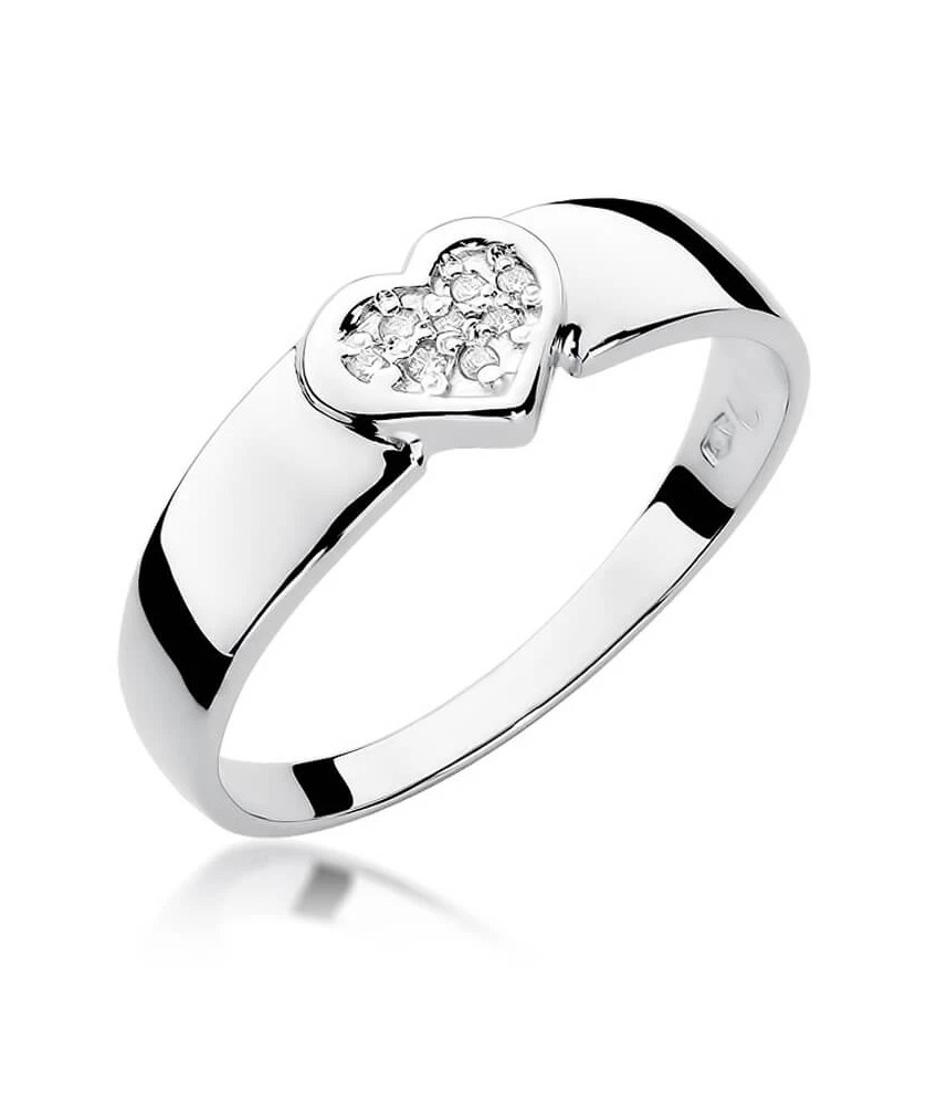 Diamond ring band white gold 0.04ct