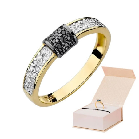 Gold ring with diamond EY-297 white diamonds 0.14ct | GoldJewellery