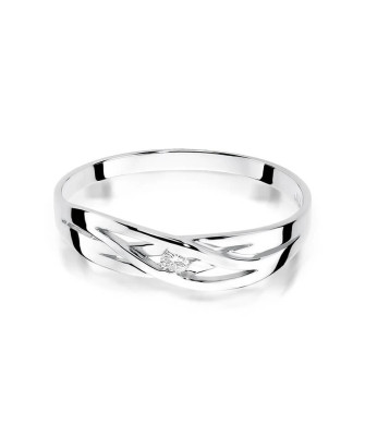 Złoty pierścionek z diamentem Białe złoto EW-156 0,05ct