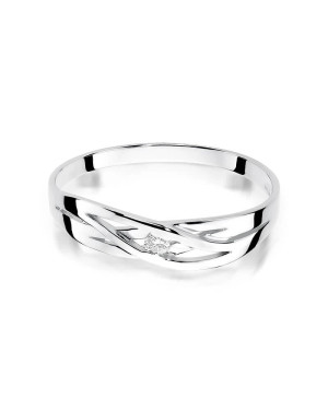 Złoty pierścionek z diamentem Białe złoto EW-156 0,05ct