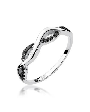 Ring with black diamonds white gold 0.07ct