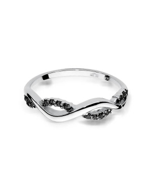 Ring with black diamonds white gold 0.07ct
