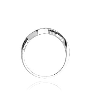 Ring with black diamonds white gold 0.07ct