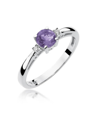 Gold ring with amethyst white gold 0.50ct