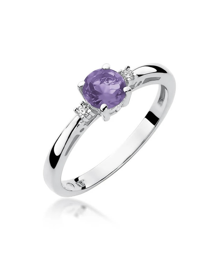 Gold ring with amethyst white gold 0.50ct