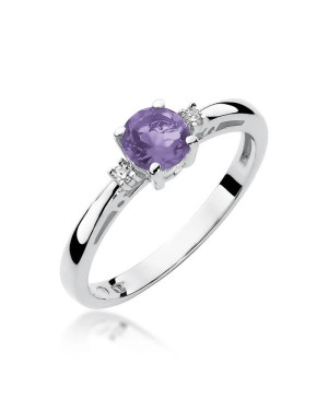 Gold ring with amethyst white gold 0.50ct