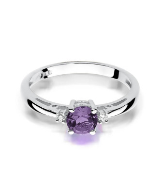 Gold ring with amethyst white gold 0.50ct