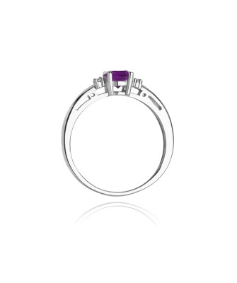 Gold ring with amethyst white gold 0.50ct
