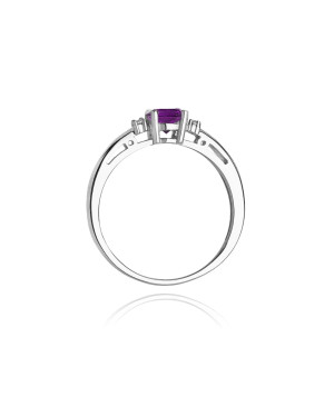 Gold ring with amethyst white gold 0.50ct
