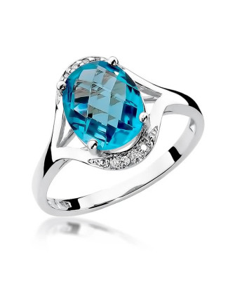 Topaz ring made of white gold 3.00ct