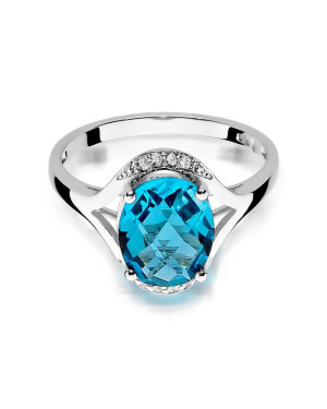 Topaz pierścionek z białego złota 3,00ct