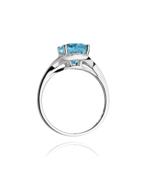 Topaz pierścionek z białego złota 3,00ct