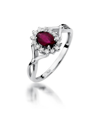 Ruby ring in white gold 0.60ct