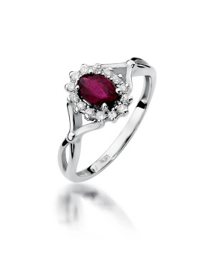 Ruby ring in white gold 0.60ct