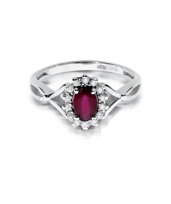 Ruby ring in white gold 0.60ct