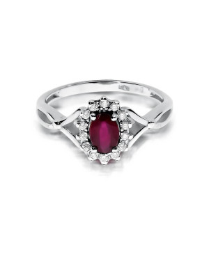 Ruby ring in white gold 0.60ct