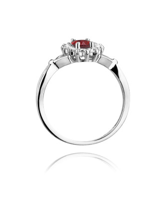 Rubin pierścionek z białego złota 0,60ct