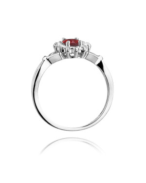 Rubin pierścionek z białego złota 0,60ct