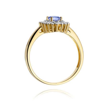Gold ring with diamond EY-303 tanzanite | GoldJewellery