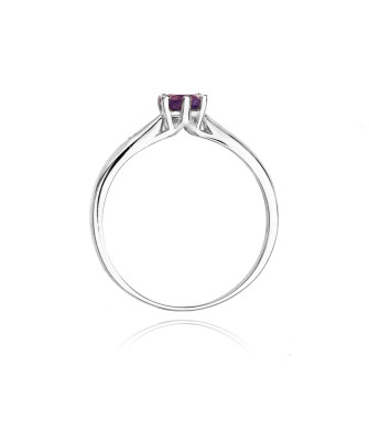 Engagement ring with amethyst white gold