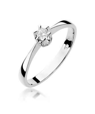 Engagement diamond ring white gold 0.10ct