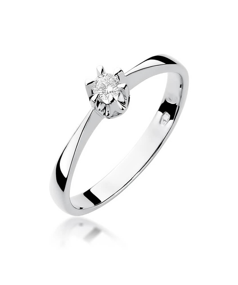 Engagement diamond ring white gold 0.10ct