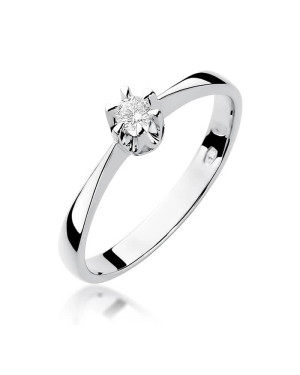 Engagement diamond ring white gold 0.10ct
